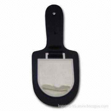 Leather Key Fob with Printed Epoxy Emblem, Customized Sizes, Shapes and Colors are Accepted